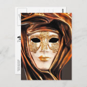 Venezianische Karnevalsmaske Postkarte (Vorne/Hinten)