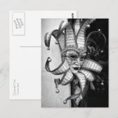 Venezianische Karnevalsmaske Postkarte (Vorne/Hinten)