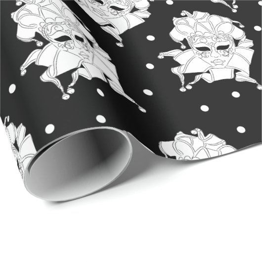 Venezianische Karnevalsmasken, Gemustert Geschenkpapier (Rolleneckpunkt)