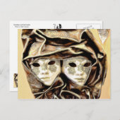 Venezianische Karnevalsmasken Postkarte (Vorne/Hinten)