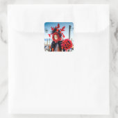venezianische Karnevalszeit Quadratischer Aufkleber (Tasche)