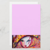 VENEZIANISCHE KARNIVALMASKE IN GOLDGELB BRIEFPAPIER (Vorne/Hinten)