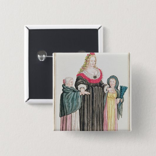 Venezianische Kurtisane Button (Vorne & Hinten)