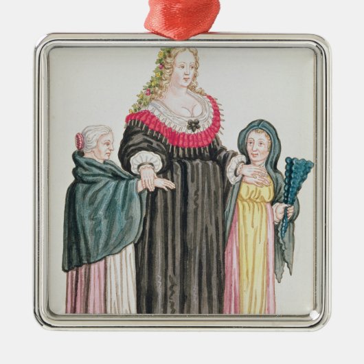 Venezianische Kurtisane Ornament Aus Metall (Vorne)