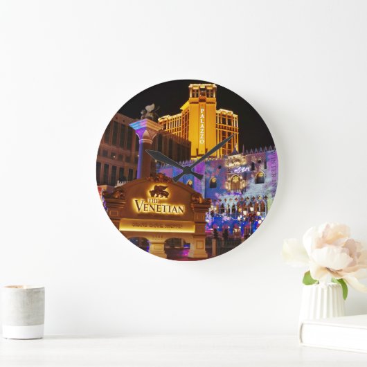 Venezianische Las Vegas Dekorative Abend Leuchten Große Wanduhr (Zuhause)