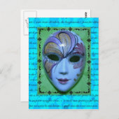 Venezianische Maske 2 Postkarte (Vorne/Hinten)