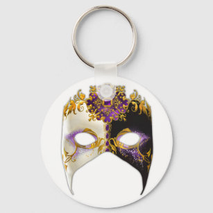 Venezianische Maske: Amethyst Lila Jewel Schlüsselanhänger