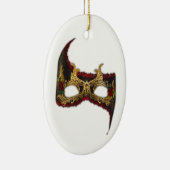 Venezianische Maske: Gold und Rote Rose Keramik Ornament (Rechts)