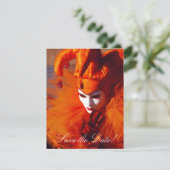 Venezianische Maske-Karten Rett-the-Date-Karten Einladung (Stehend Vorderseite)