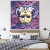 Venezianische Maske mit Lavenderfedern Leinwanddruck (Insitu (Schlafzimmer))