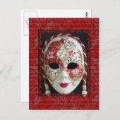 Venezianische Maske Postkarte (Vorne/Hinten)