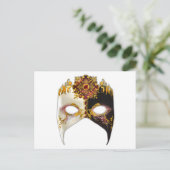 Venezianische Maske: Ruby Jewel Postkarte (Stehend Vorderseite)