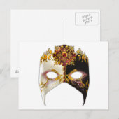 Venezianische Maske: Ruby Jewel Postkarte (Vorne/Hinten)