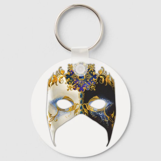 Venezianische Maske: Sapphire Jewel Keyring Schlüsselanhänger (Vorderseite)