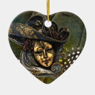 Venezianische Masken-Fantasie Keramikornament