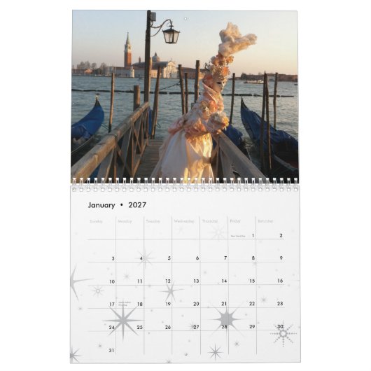 Venezianische Masken Kalender (Jan 2027)
