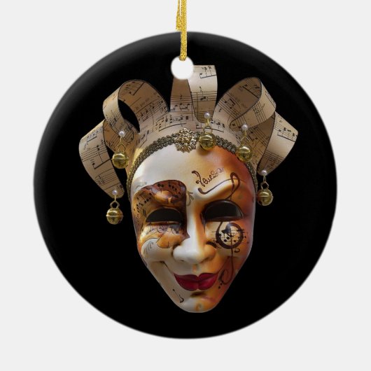 Venezianische Masken Keramik Ornament (Hinten)
