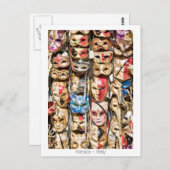 Venezianische Masken Postkarte (Vorne/Hinten)