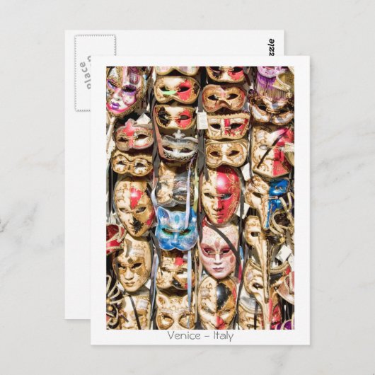 Venezianische Masken Postkarte (Vorne/Hinten)