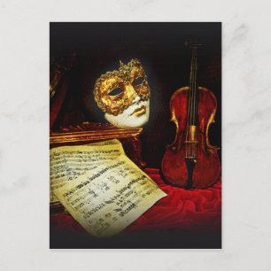 Venezianische Maskensammlung - Musikalische Nacht Postkarte