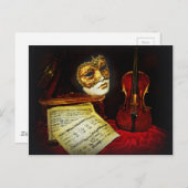 Venezianische Maskensammlung - Musikalische Nacht Postkarte (Vorne/Hinten)