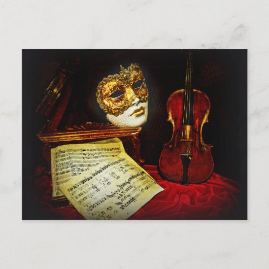 Venezianische Maskensammlung - Musikalische Nacht Postkarte (Vorderseite)