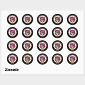 Venezianische Maskerade Ball Lady Rose elegant Runder Aufkleber (Blatt)