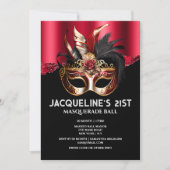 Venezianische Maskerade Einladung (Vorderseite)