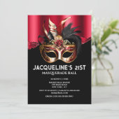 Venezianische Maskerade Einladung (Stehend Vorderseite)