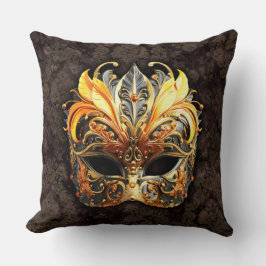 venezianische Maskerade goldene Maske Kissen