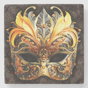 Venezianische Maskerade Goldene Maske Steinuntersetzer