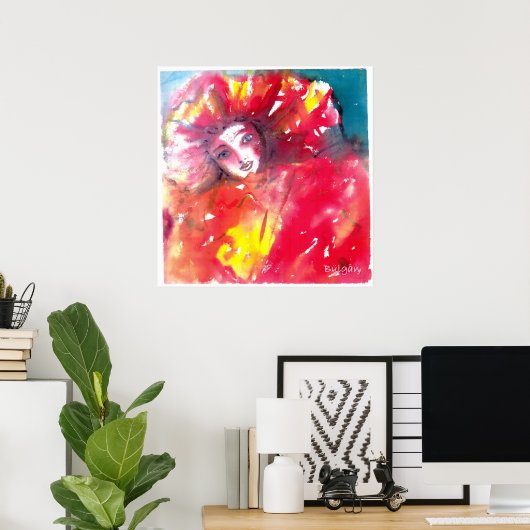 VENEZIANISCHE MASQUERADE-FÄLLE - MASKE IN ROT POSTER (Heimbüro)