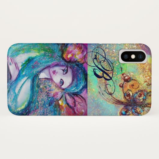 VENEZIANISCHE MASQUERADE/MASK IM BLAUEN MONOGRAMM Case-Mate iPhone HÜLLE (Rückseite (Horizontal))