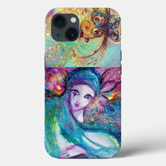 VENEZIANISCHE MASQUERADE/MASKE IN BLAU Case-Mate iPhone HÜLLE (Rückseite)