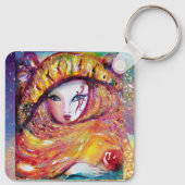 VENEZIANISCHE MASQUERADE - MASKE IN GELB SCHLÜSSELANHÄNGER (Rückseite)