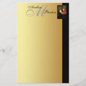 Venezianische Masquerade Monogram Wedding Stationa Briefpapier (Vorderseite)