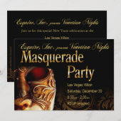 Venezianische Nächte Masquera Party Einladung (Vorne/Hinten)