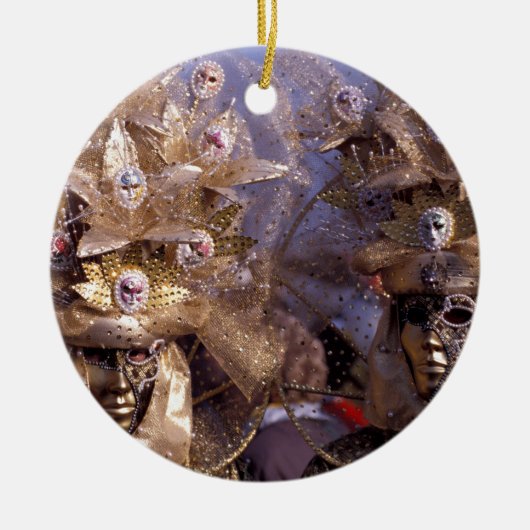 Venezianische Paare mit goldenen Keramik Ornament (Vorne)