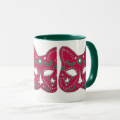 Venezianische rote Maskengestaltung Tasse (VorderseiteRechts)