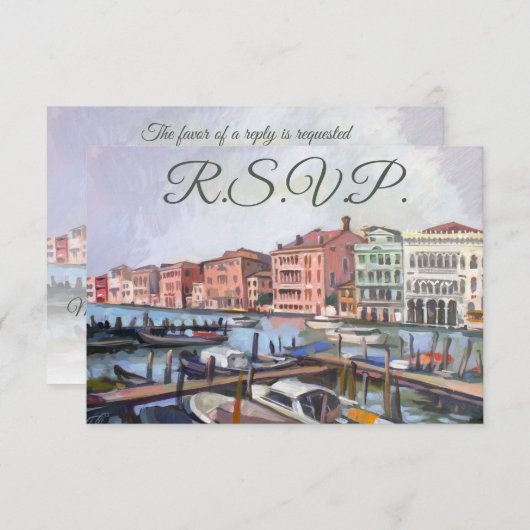 Venezianische RSVP-Karte für den Canal Grande RSVP Karte (Vorne/Hinten)