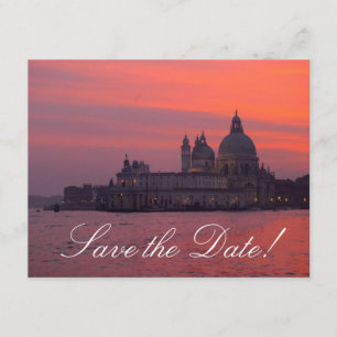 Venezianische Sonnenuntergangs-Save-the-Date-Karte Einladung