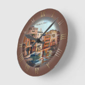 Venezianische Wasserstraße Runde Wanduhr (Winkel)
