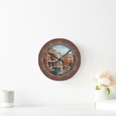 Venezianische Wasserstraße Runde Wanduhr (Zuhause)