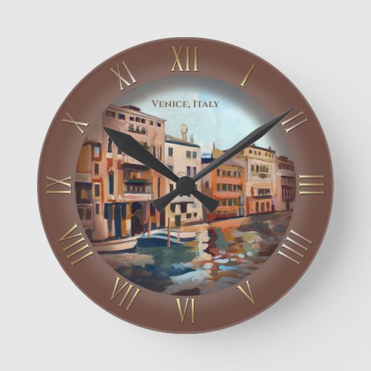 Venezianische Wasserstraße Runde Wanduhr (Vorderseite)