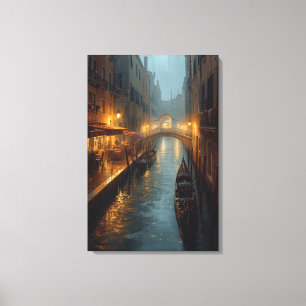 Venezianischer Glanz – Lichter und Reflexionen ein Leinwanddruck