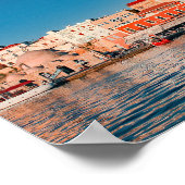 Venezianischer Hafen in Chania zur blauen Stunde, Poster (Ecke)