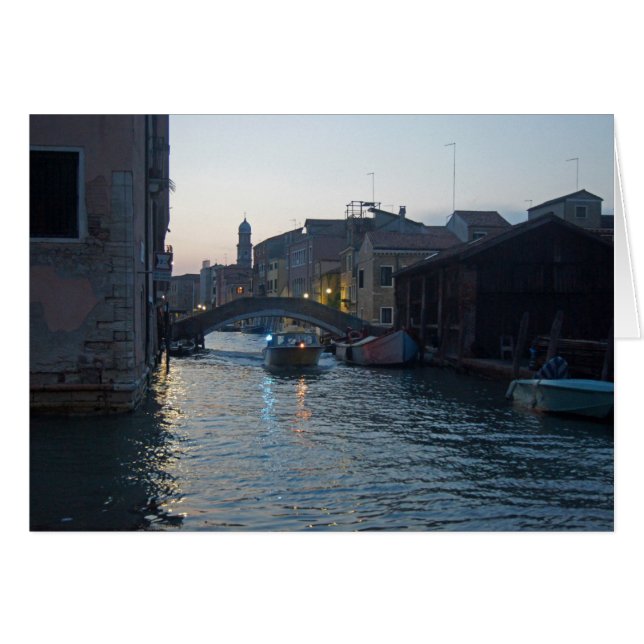 Venezianischer Kanal in der Abenddämmerung (Vorderseite (Horizontal))