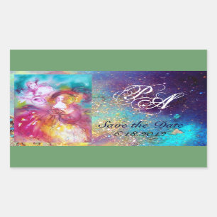 Venezianischer Karneval, Monogramm Rechteckiger Aufkleber