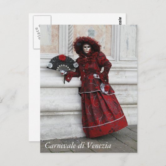 Venezianischer Karneval Postkarte (Vorne/Hinten)