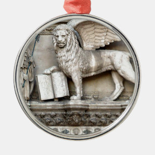 Venezianischer Löwe Silbernes Ornament